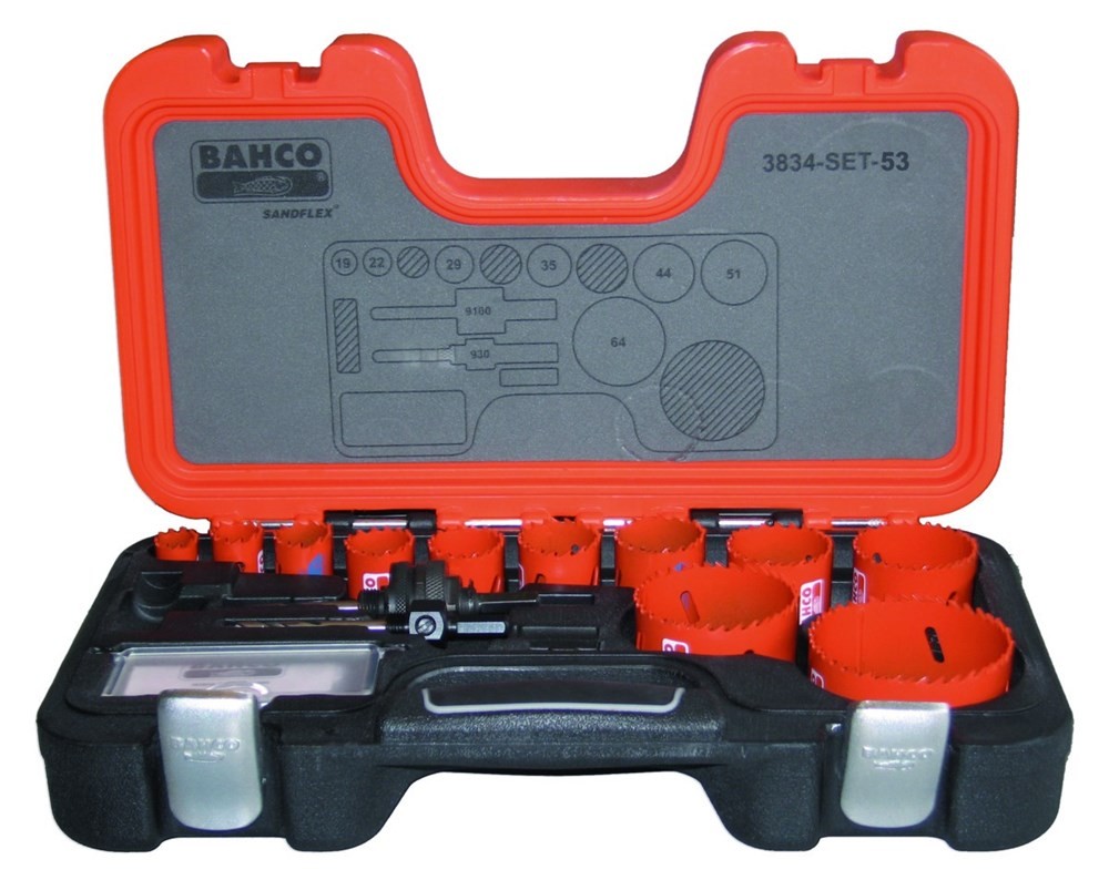 Set carotă Bahco 3834-SET-53 19/22/25/29/30/35/37/41/52/60/79 mm