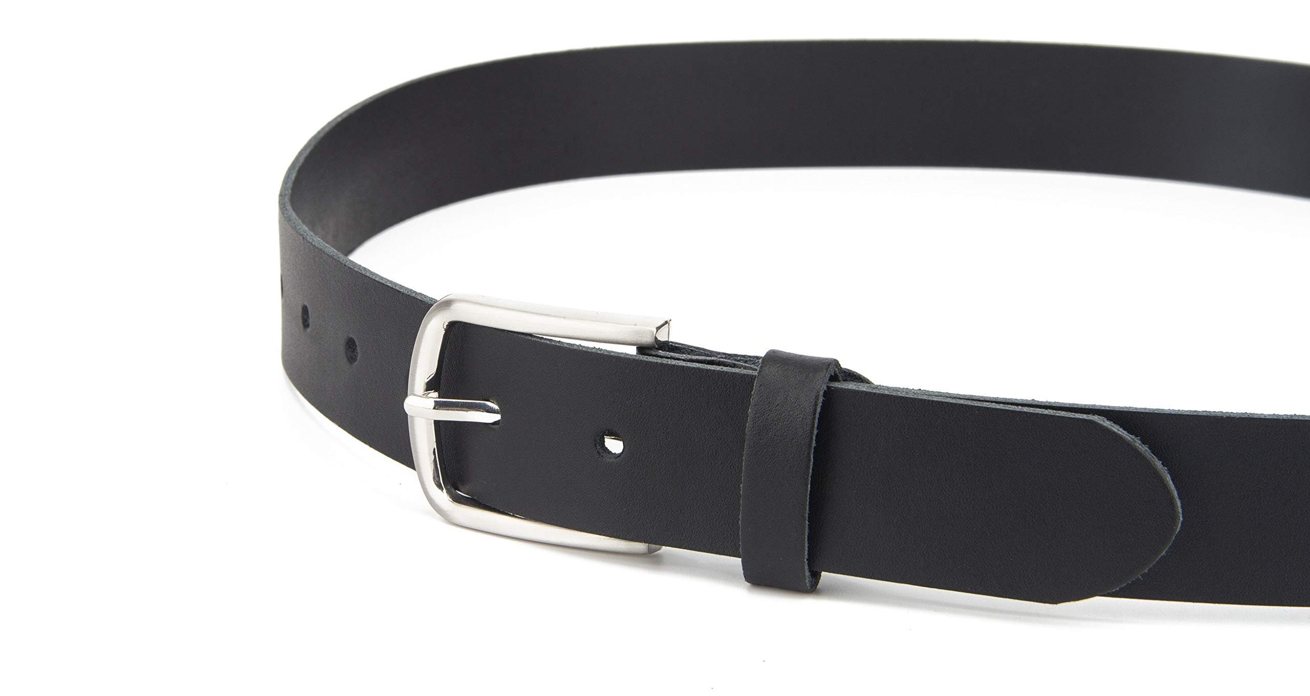 Frentree Ledergürtel aus 100% Echtleder, MADE IN GERMANY 3,5 cm breiter Gürtel aus Leder, kürzbar, Schwarz