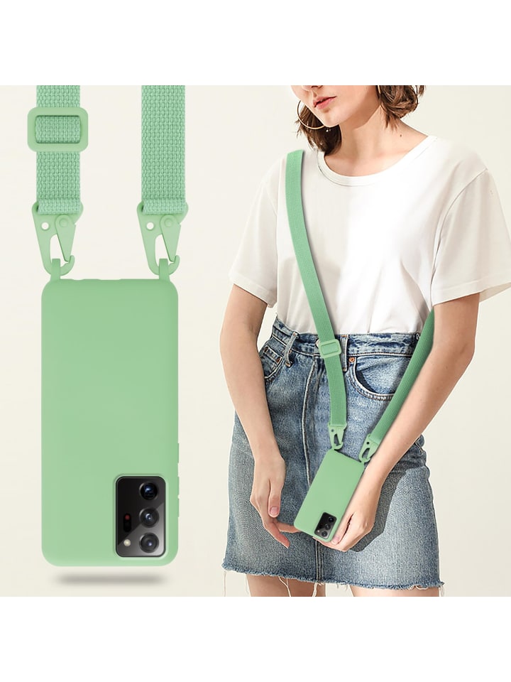 cadorabo Handykette für Samsung Galaxy NOTE 20 PLUS Hülle in LIQUID HELL GRÜN günstig kaufen onesize