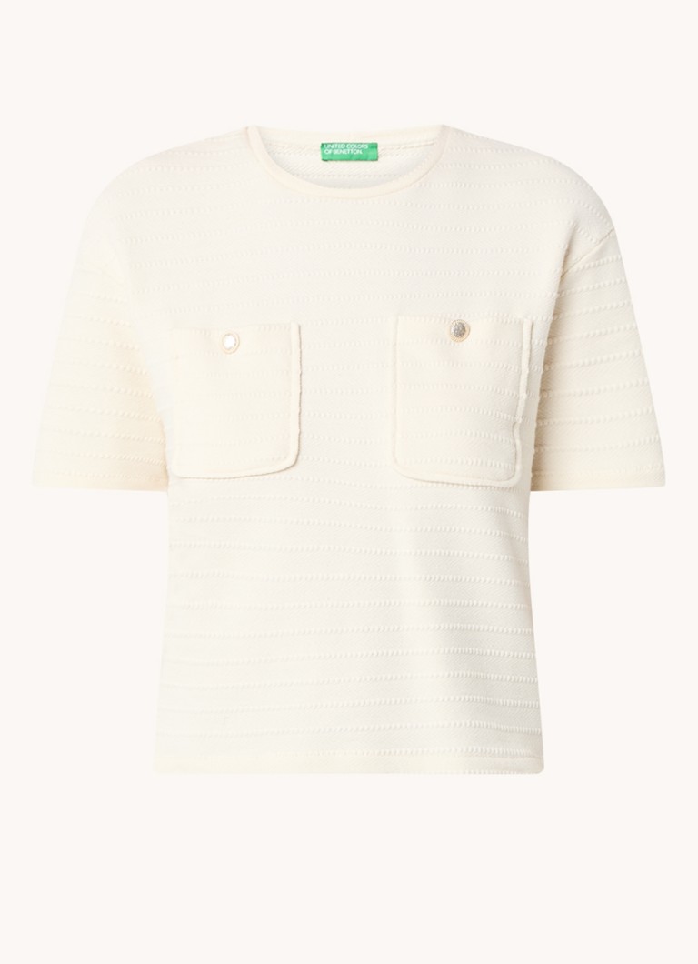 Benetton Fine-knit top with chest pockets