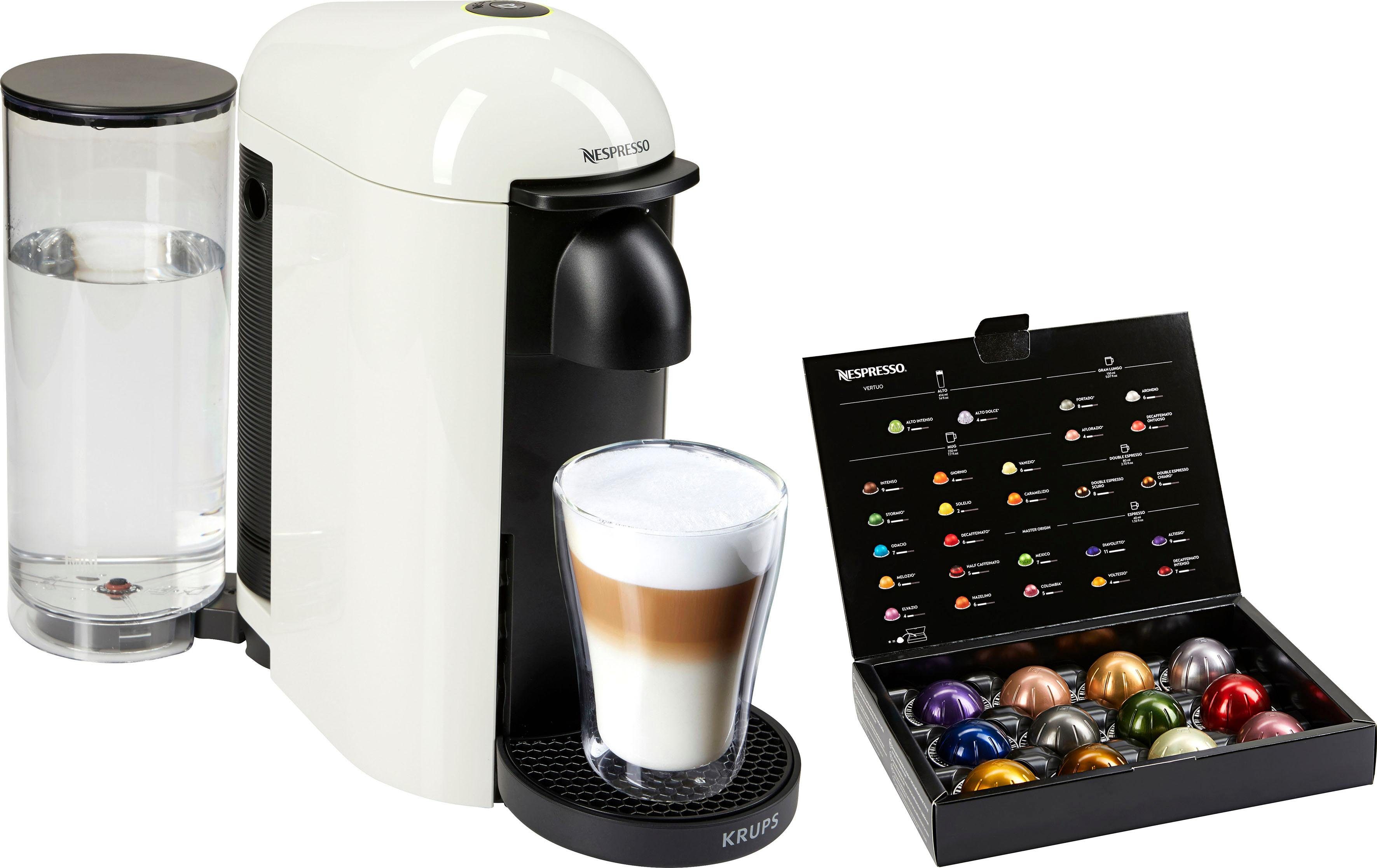 Nespresso Kapselmaschine XN9031 Vertuo Plus von Krups, Kapselerkennung durch Barcode, inkl. Willkommenspaket mit 12 Kapseln