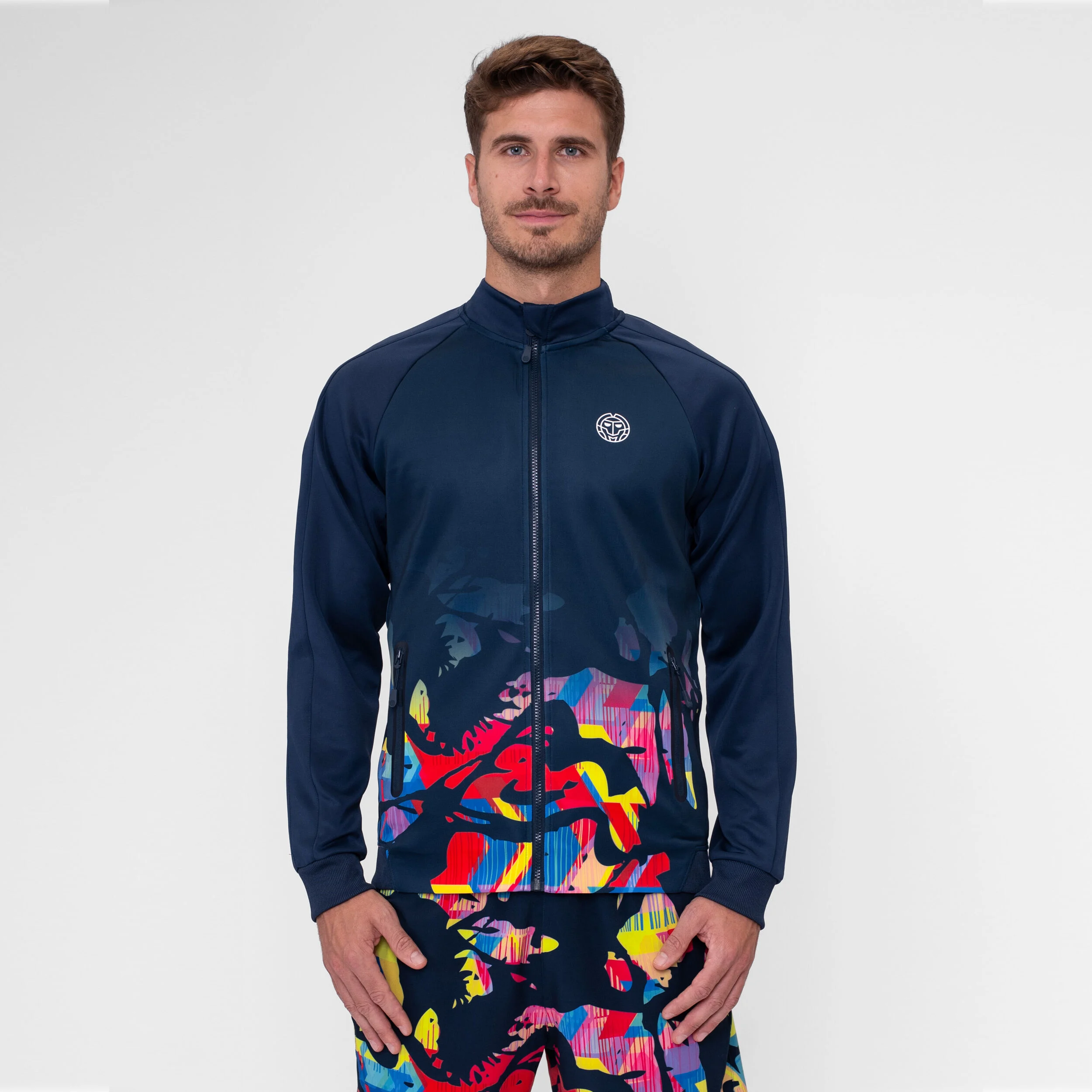 Wild Arts Printed Trainingsjacke Herren - Dunkelblau, Mehrfarbig