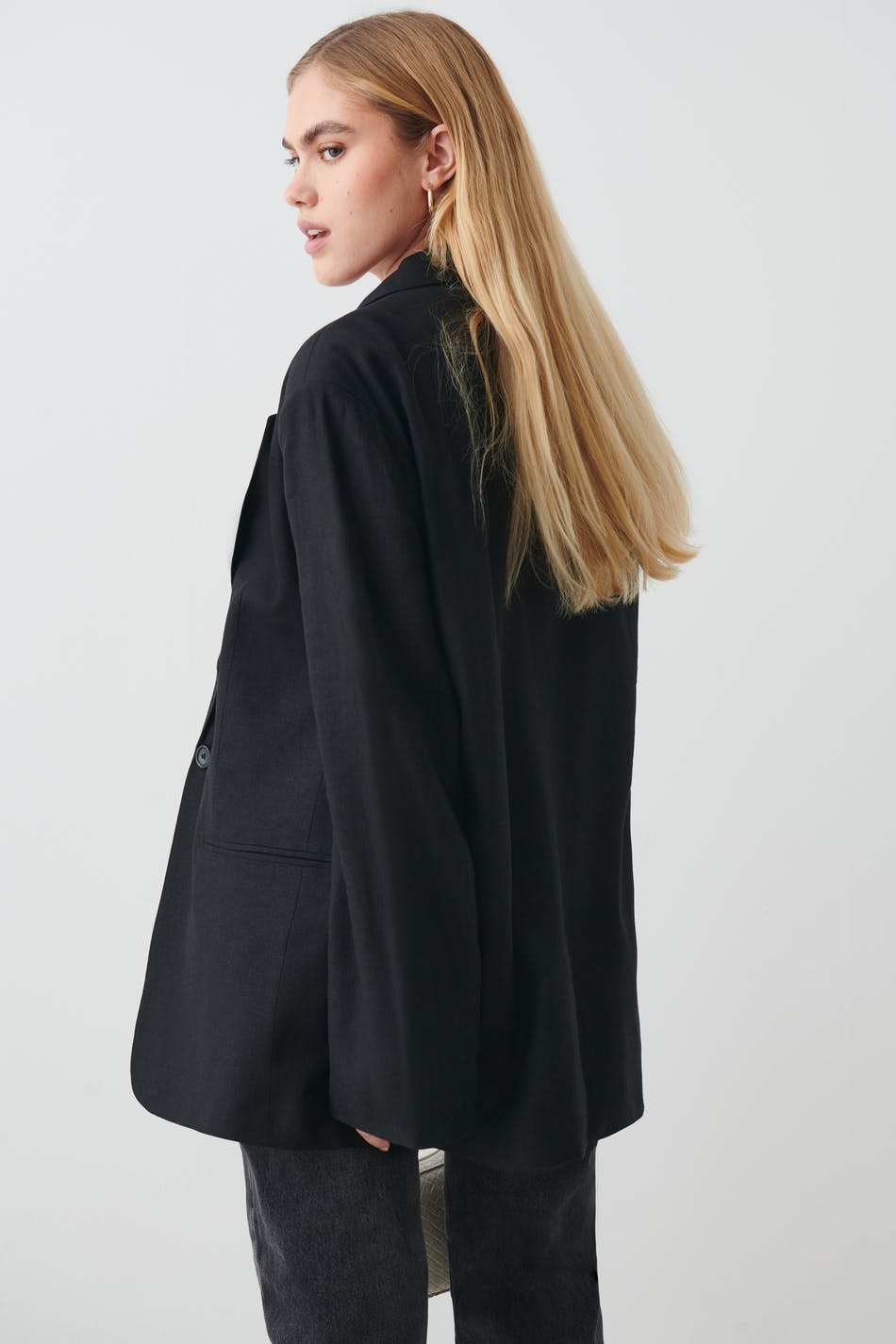 Linen blend blazer