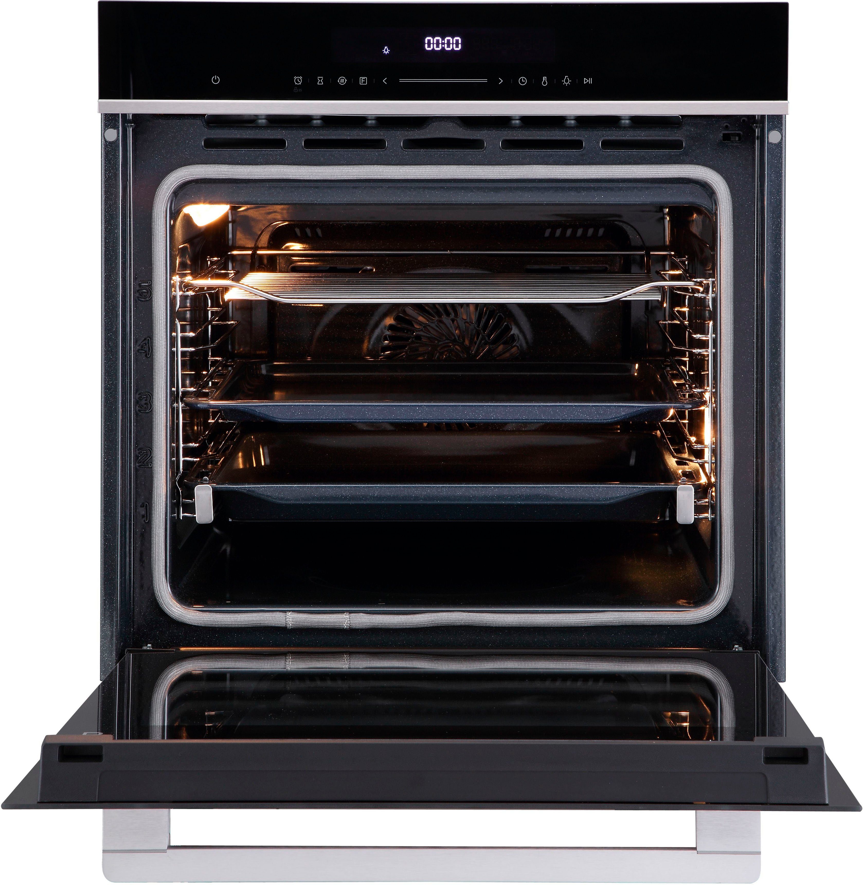 Hanseatic Einbaubackofen HBO7213PA1, Pyrolyse-Selbstreinigung