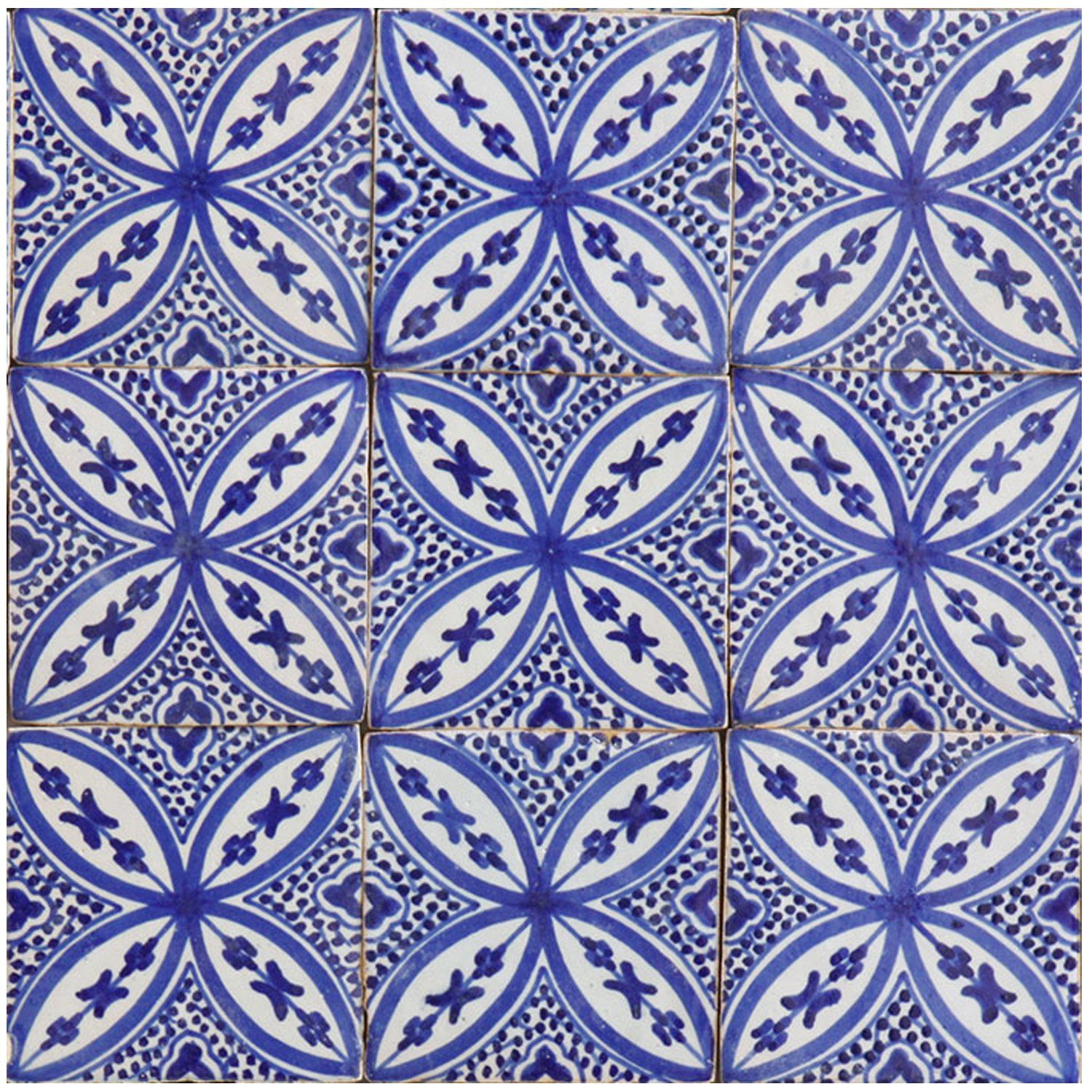 Casa Moro Wandfliese Orientalische Keramikfliese Ifsane 10x10 cm blau weiß handbemalte marokkanische Fliese Kunsthandwerk aus Marokko Wandfliese für schöne Küche Dusche Badezimmer, FL7150, Blau und Weiß