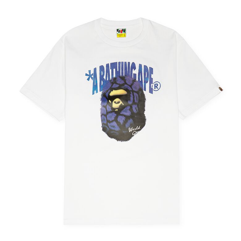 A Bathing Ape Fur Ape Head Tee white