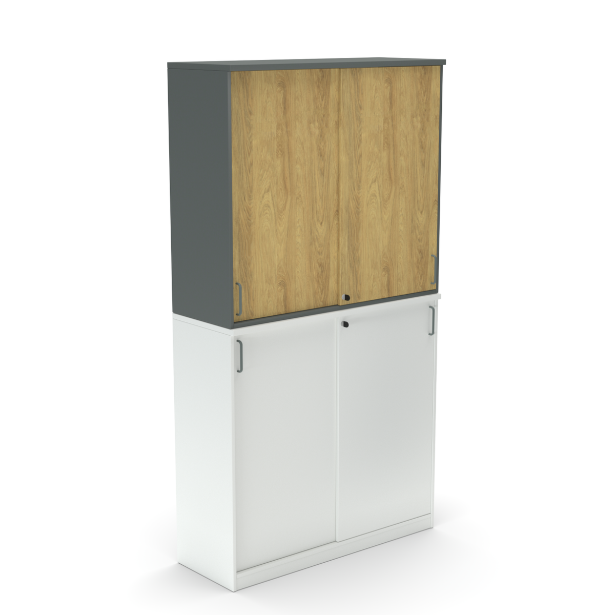 Aufsatzschrank E10 Natural Hickory Grau