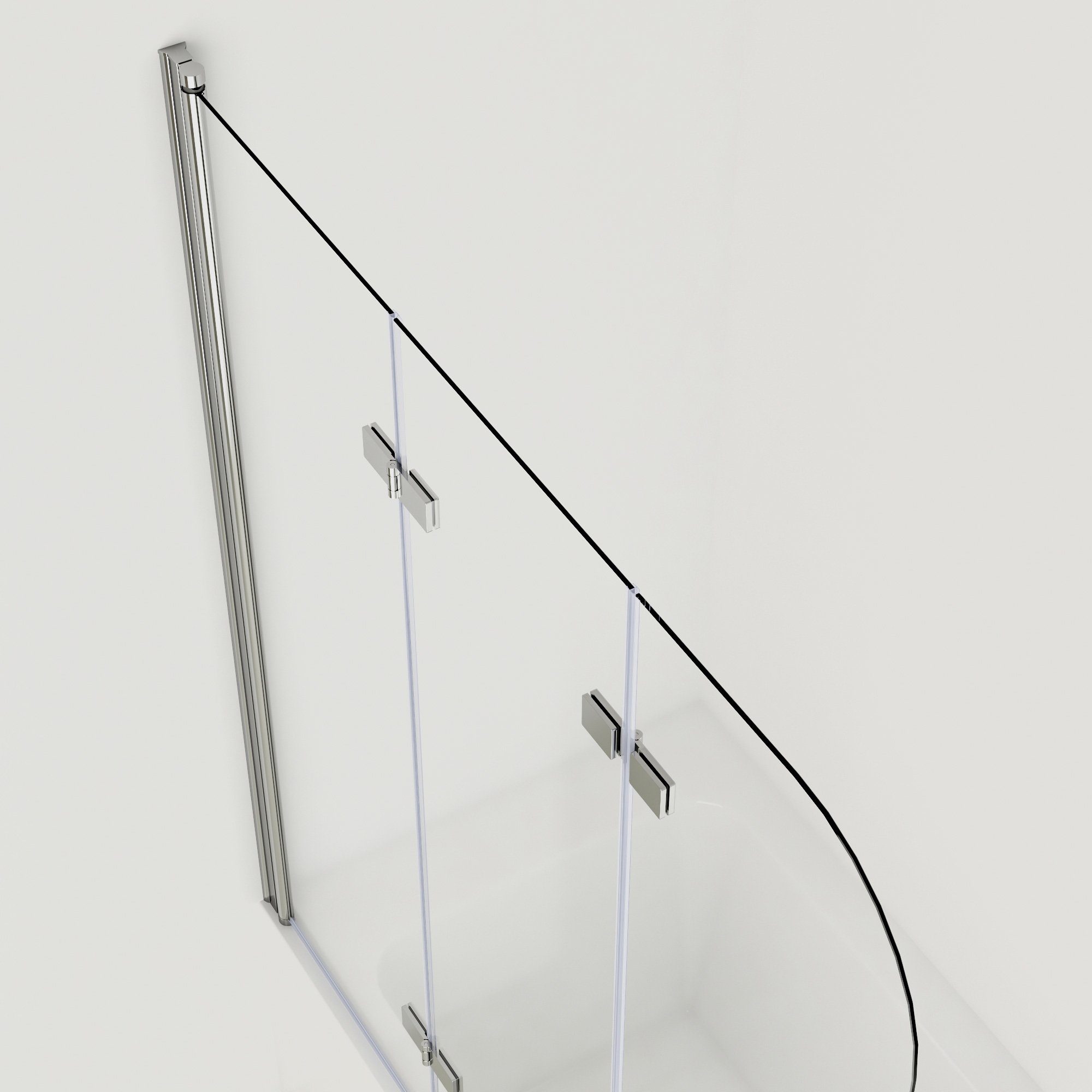 Boromal Badewannenfaltwand Badewannenaufsatz Badewannenfaltwand 3-teilig 180° Faltbare 120cm, 6mm Einscheibensicherheitsglas, Wasserabweisende beidseitiger Nanobeschichtung