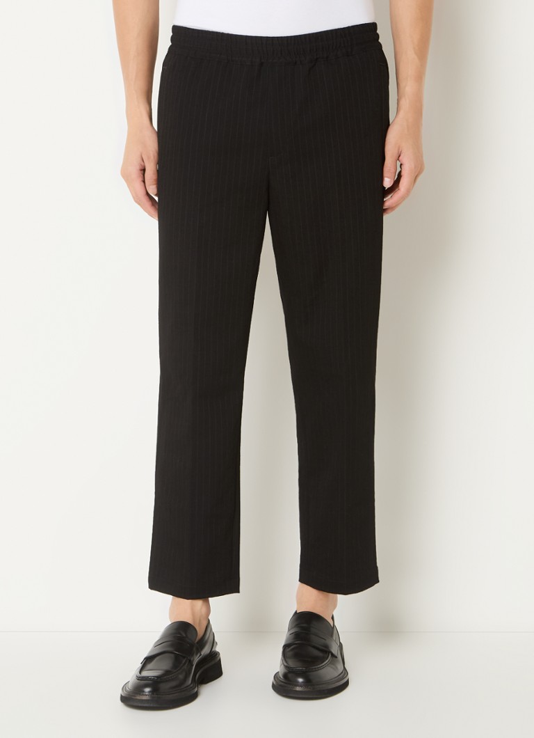 OLAF   Straight fit pantalon met krijtstreep en ritszakken