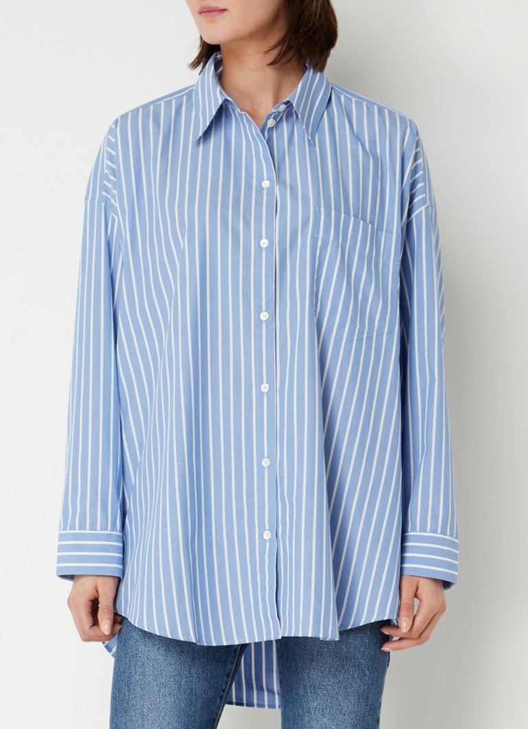 Μπλούζα Denham Mika Oversized με τσέπη στο στήθος και ριγέ σχέδιο