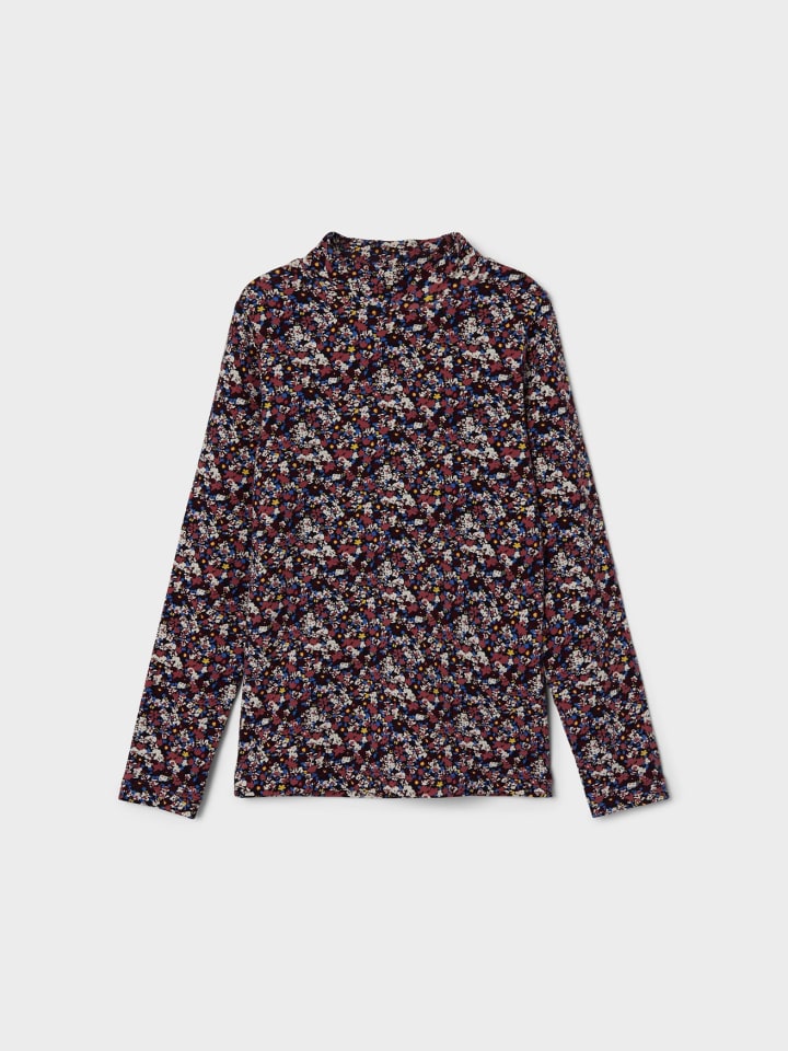 name it Dünnes Langarm Shirt Jersey Blumen Top Oberteil NKFOLIBER in Rot günstig kaufen