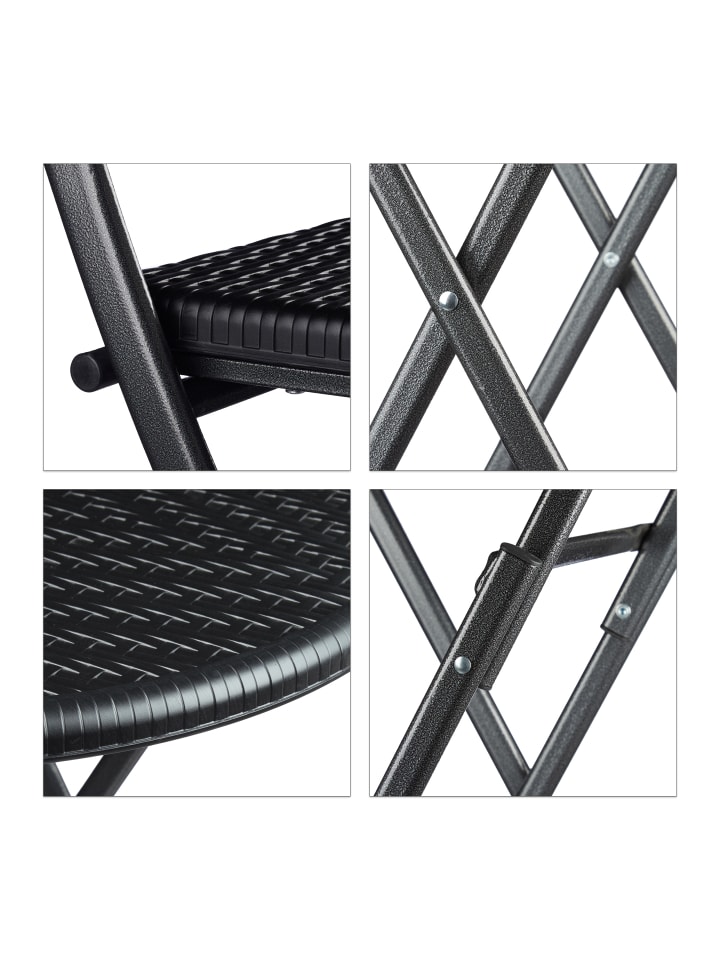 relaxdays 3 tlg. Gartenmöbel Set in Schwarz günstig kaufen onesize
