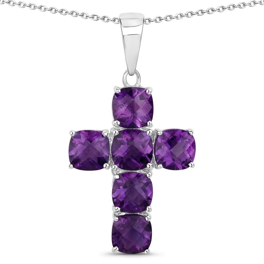 Rafaela Donata Chaîne Croix Argent sterling Améthyste en Argent Bijoux