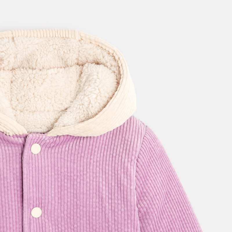 Veste bébé fille velours doublé violet iris Catimini