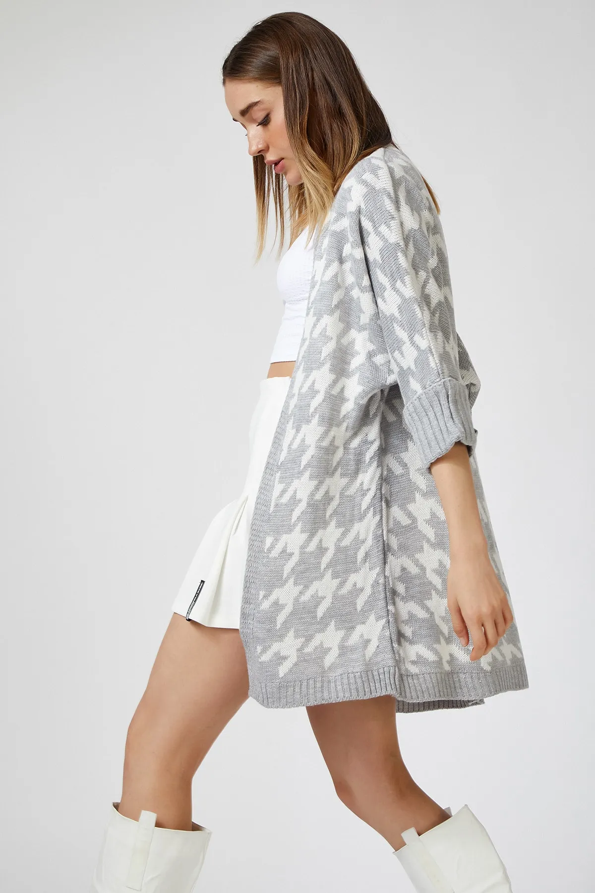 Happiness İstanbul  Strickjacke - Grau - Oversized
