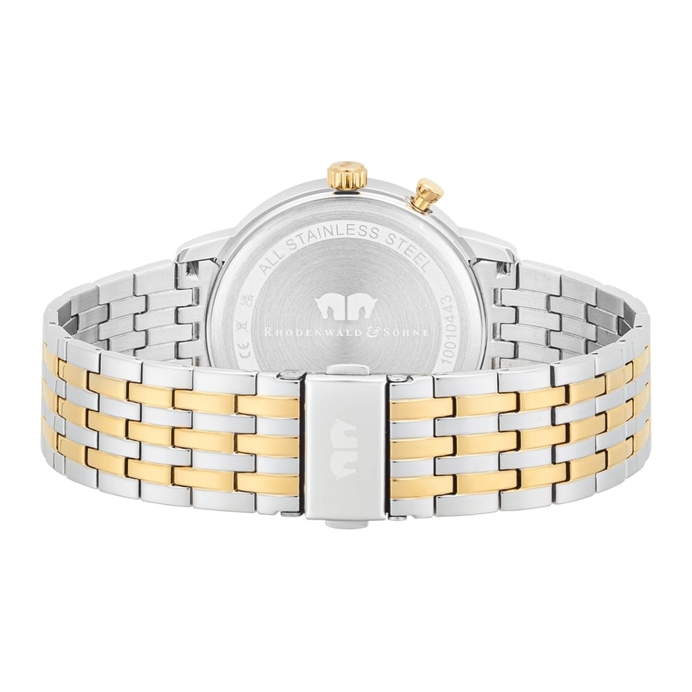 Rhodenwald & Söhne Multifonctions Moontime II Or jaune Acier inoxydable en Argent/or jaune Montre