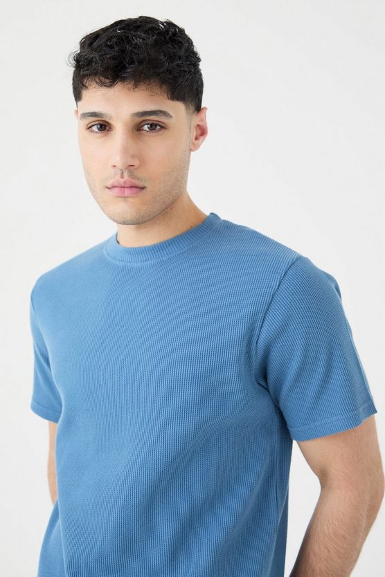 Slim-Fit T-Shirt in Waffeloptik