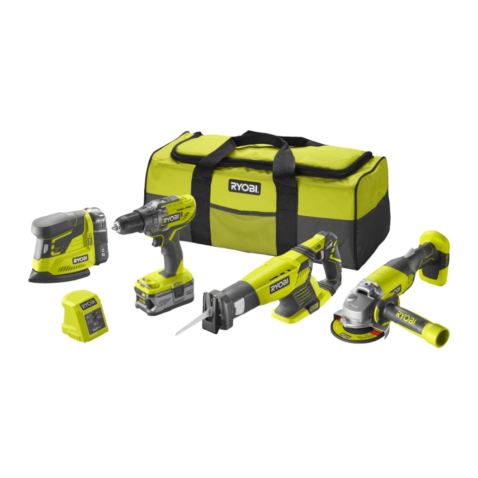 Ryobi 5133004757 R18CK4E-242S Comboset 18 Volți 2,0/4,0 Ah Li-ion