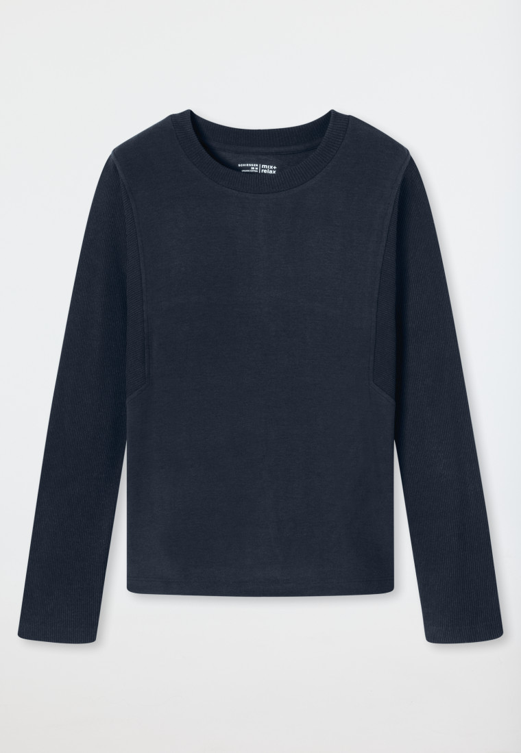 Sweatshirt Feinripp nachtblau - Mix+Relax
