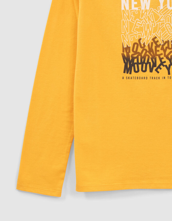 T-shirt jaune bio marquages typo garçon