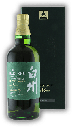 Suntory The Hakushu Single Malt 18 Years Peated Malt 100th Anniversary Edition Suntory The Hakushu Single Malt 18 Years Peated Malt 100th Anniversary Edition Eine Limited Edition kreiert zu Ehren des hundertjährigen Bestehens des Hauses Suntory. Alte