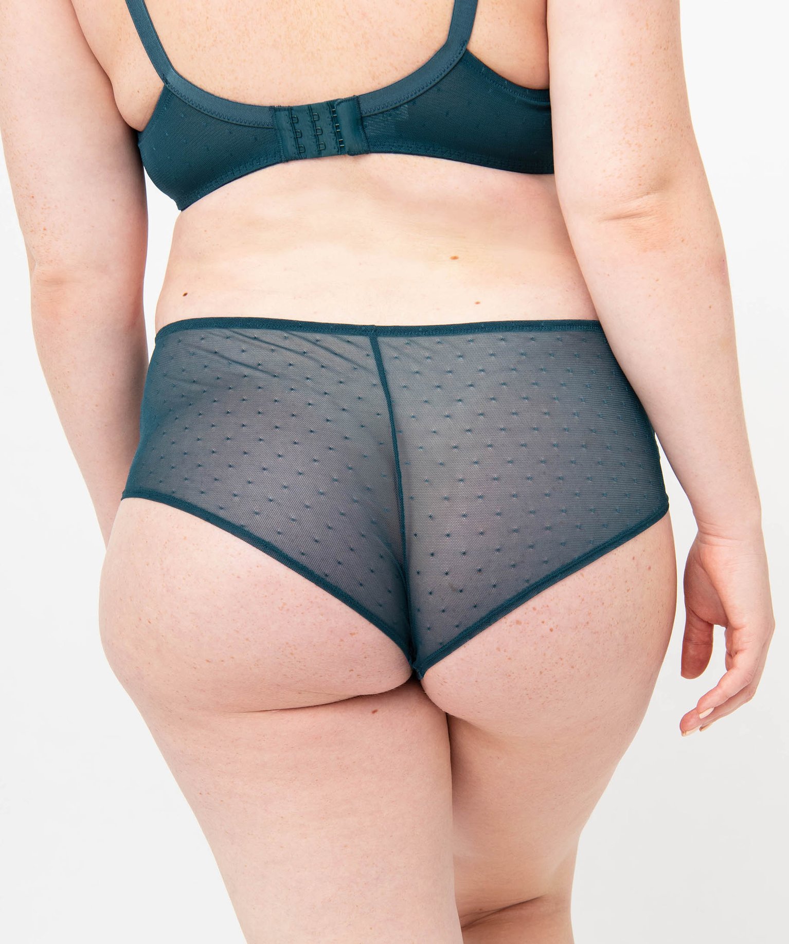 Shorty en dentelle et tulle femme grande taille bleu | GEMO
