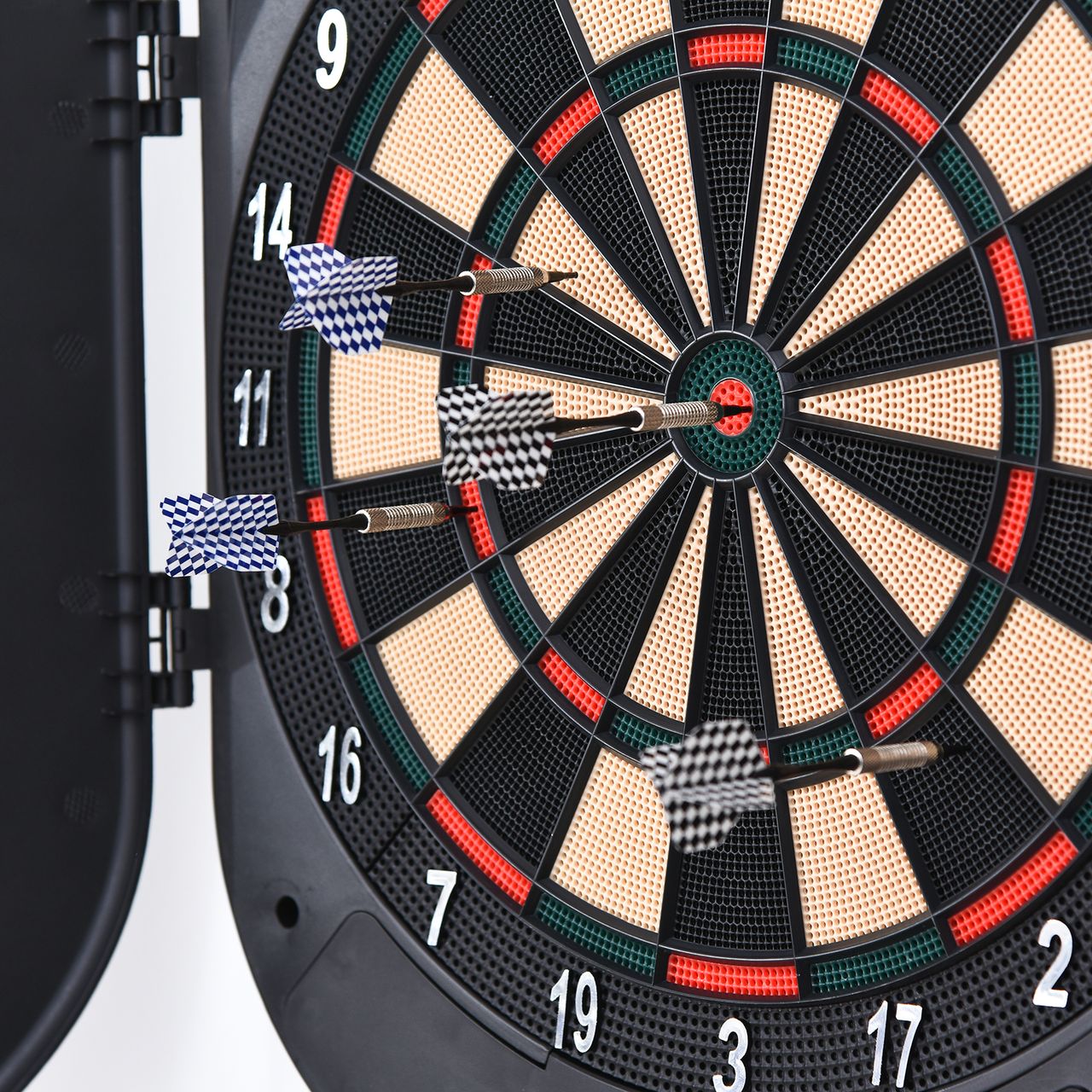 HOMCOM elektronische Dartscheibe Dartboard Dart-set mit 6 Darts Soundeffekte