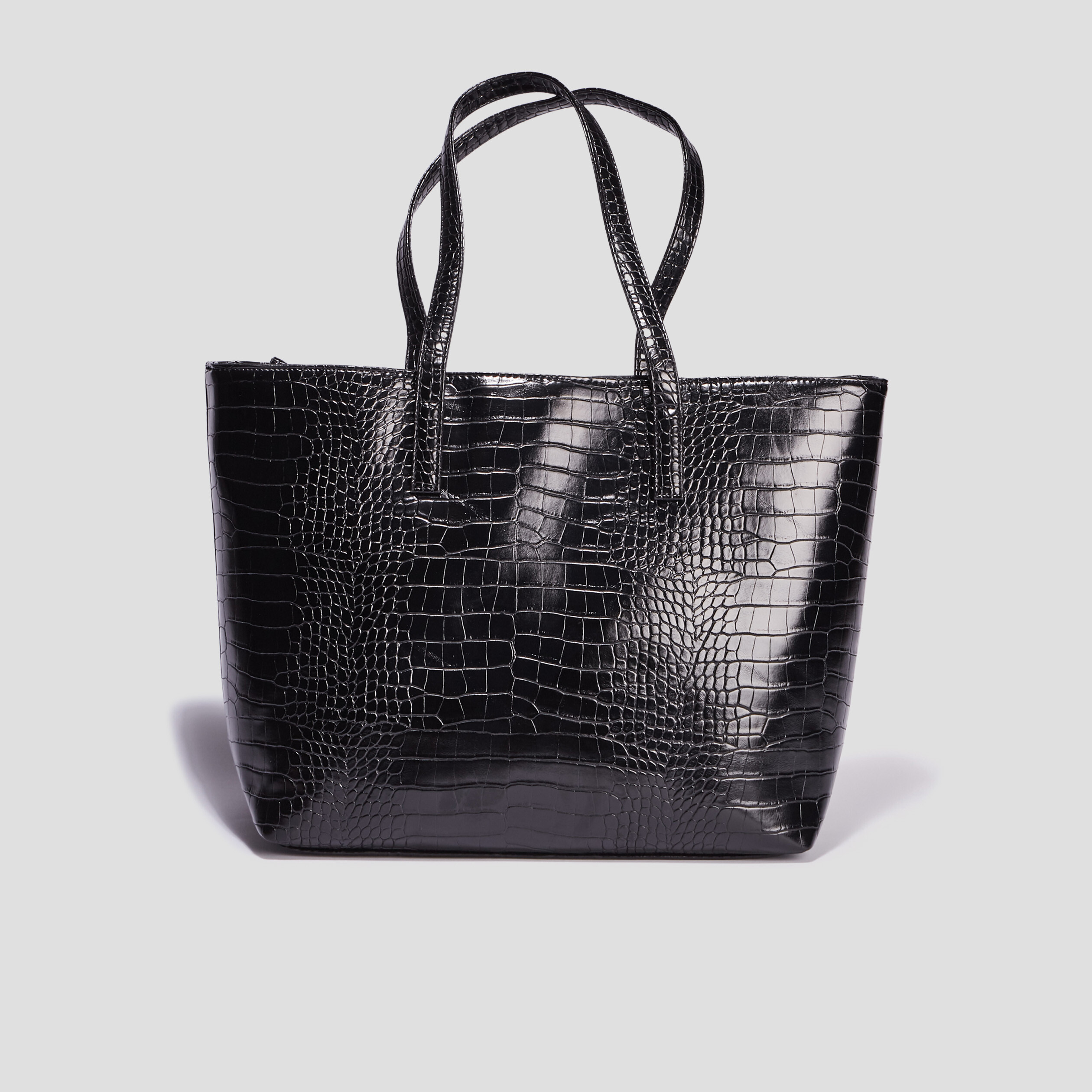 Sac cabas texturé noir femme | La Halle