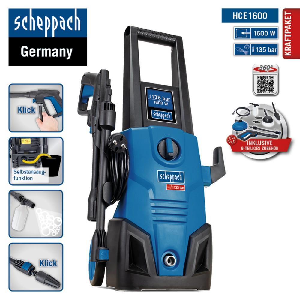 Scheppach Elektro-Hochdruckreiniger HCE1600 SE