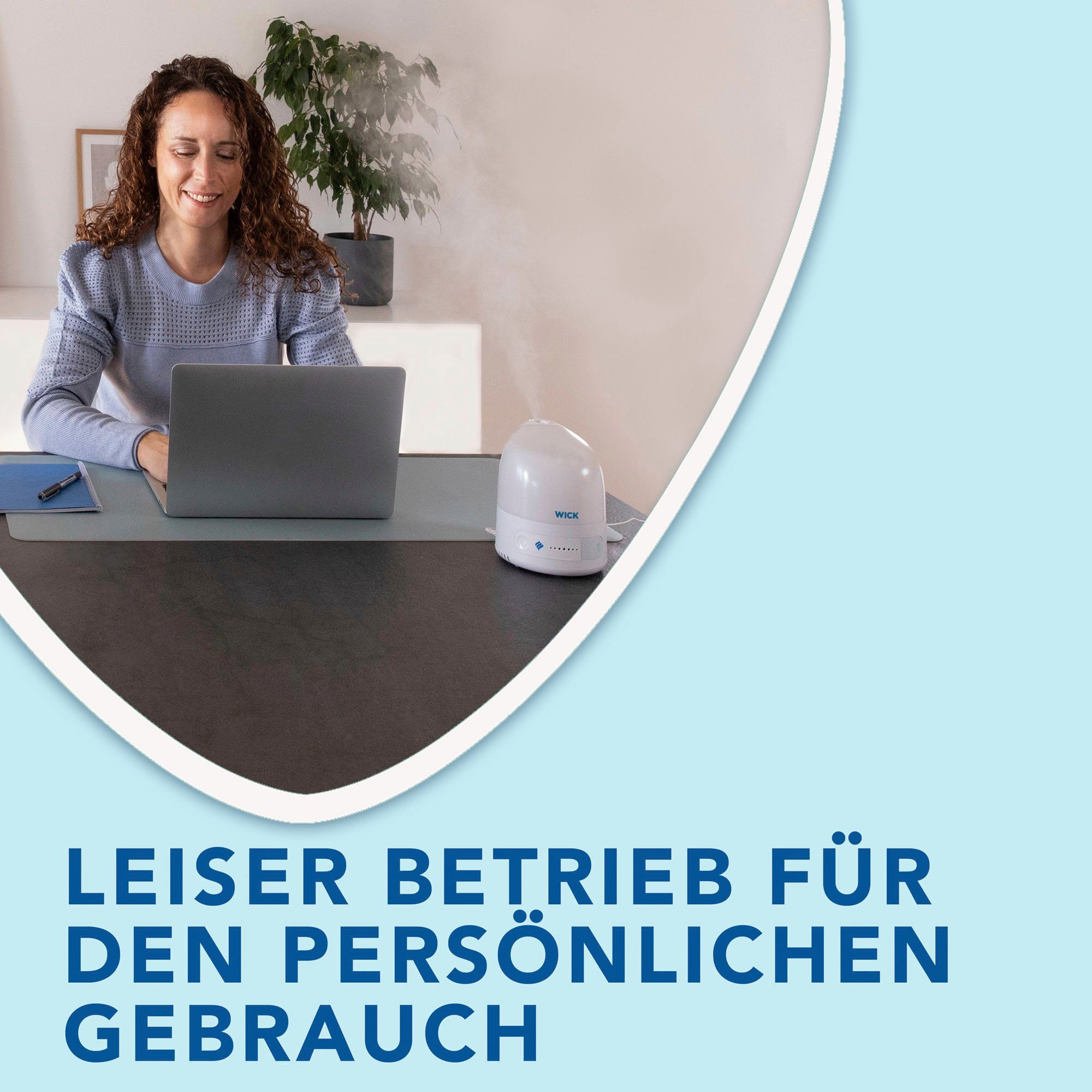 WICK Luftbefeuchter Persönlicher Kaltluft-Ultraschall-Luftbefeuchter - WUL510, 7 l Wassertank, UNSER KLEINSTER LUFTBEFEUCHTER: Kompakt, intuitiv, einfach zu bedienen