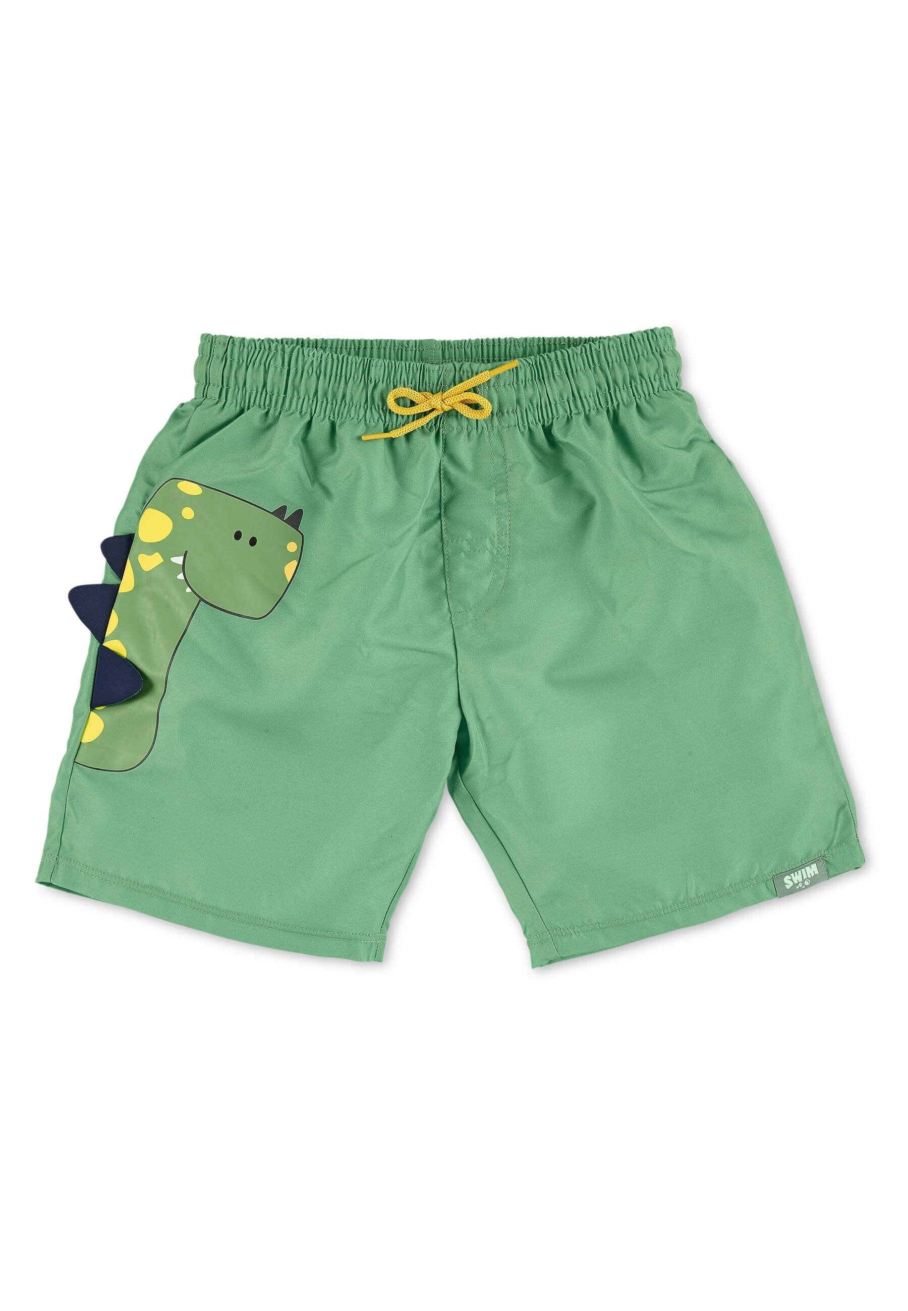 Badeshorts in Apfelgrün mit 3D Dino Druck