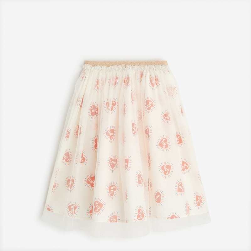 Jupon à coeurs fille en tulle beige Catimini