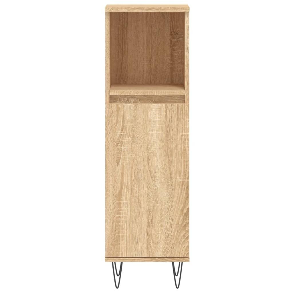 vidaXL Badezimmerspiegelschrank Badschrank Sonoma-Eiche 30x30x100 cm Holzwerkstoff (1-St)