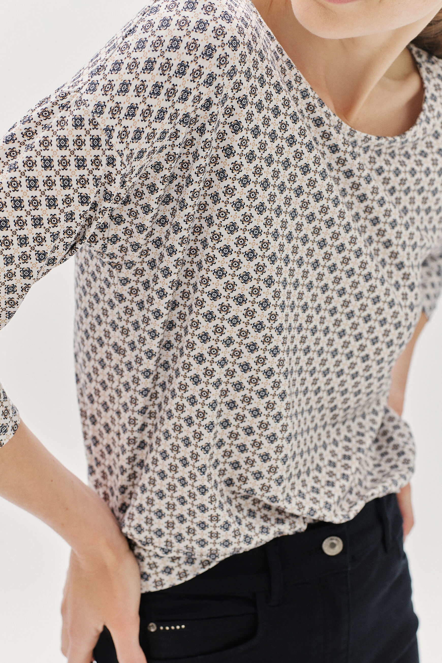 t-shirt jimmy-azulejo ivoire femme