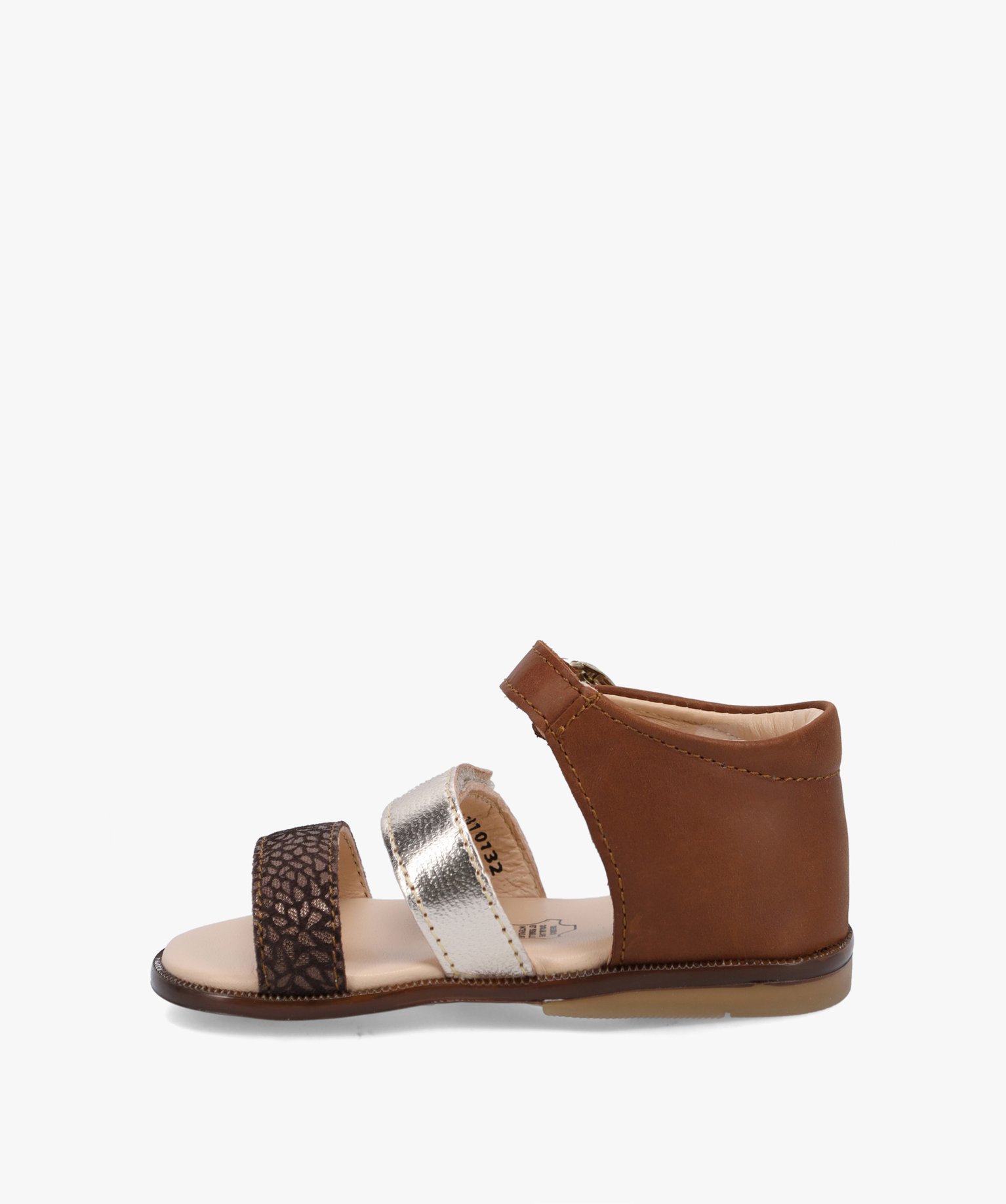 Sandales bébé fille à scratch dessus cuir métallisé –... camel | GEMO