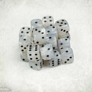 Pearl Battle Dice 25x Lifeless White 12mm