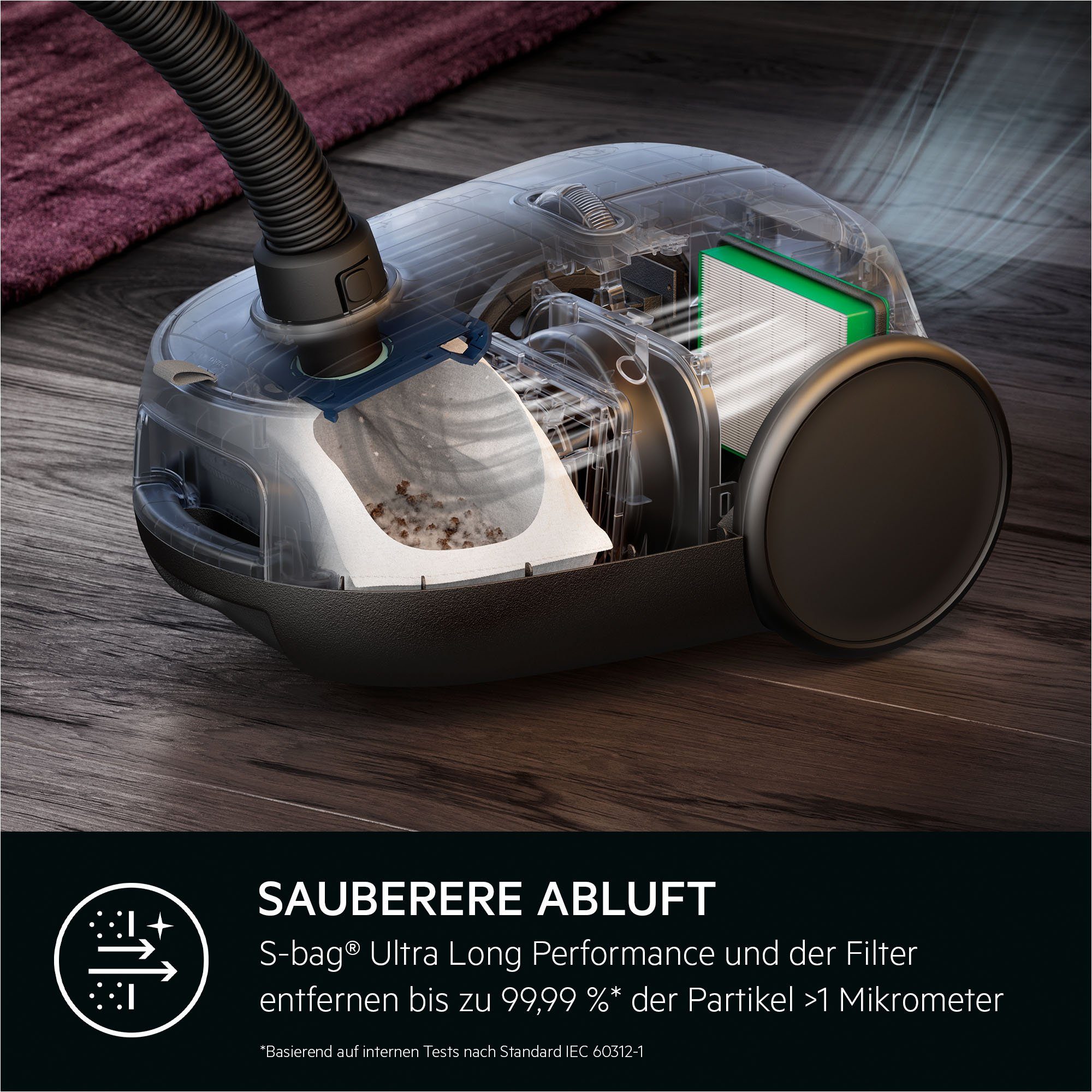 AEG Bodenstaubsauger CLEAN 6000 (AB61C2DB), 850 W, mit Beutel, hohe Saugleistung, inkl. Zusatzdüsen, 50 % Recyclingkunststoff