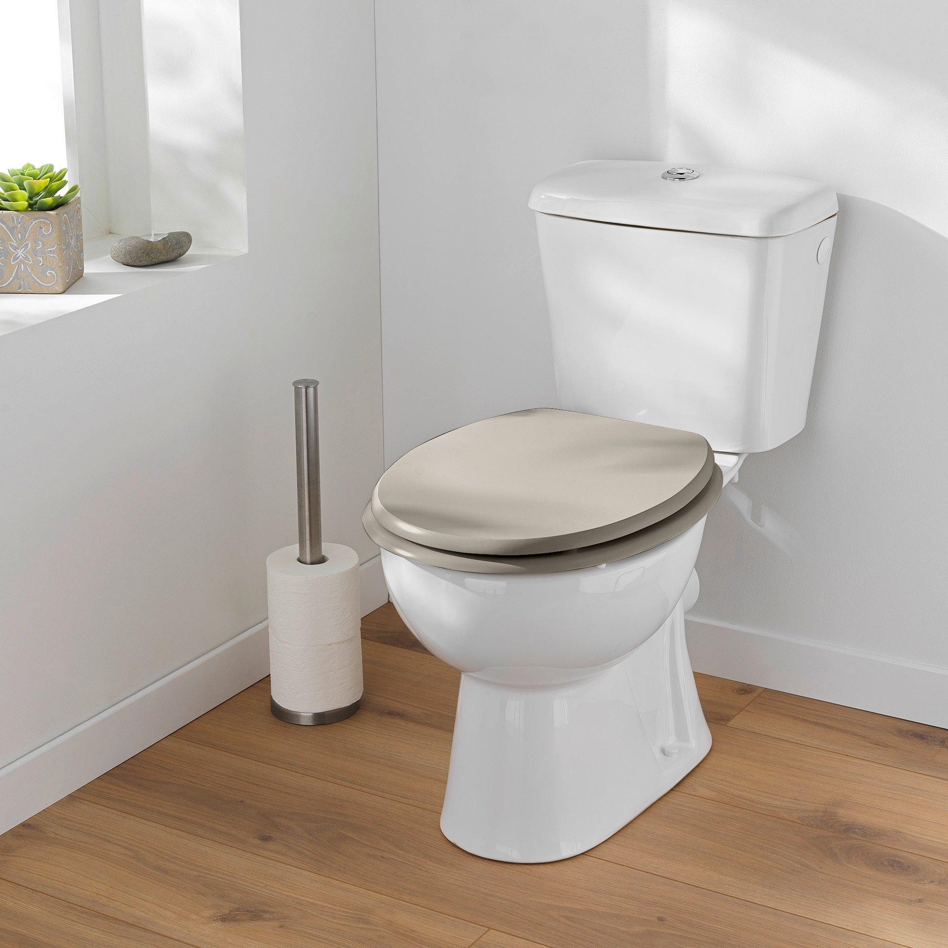 dynamic24 WC-Sitz, Toilettendeckel matt mit Metallscharnieren