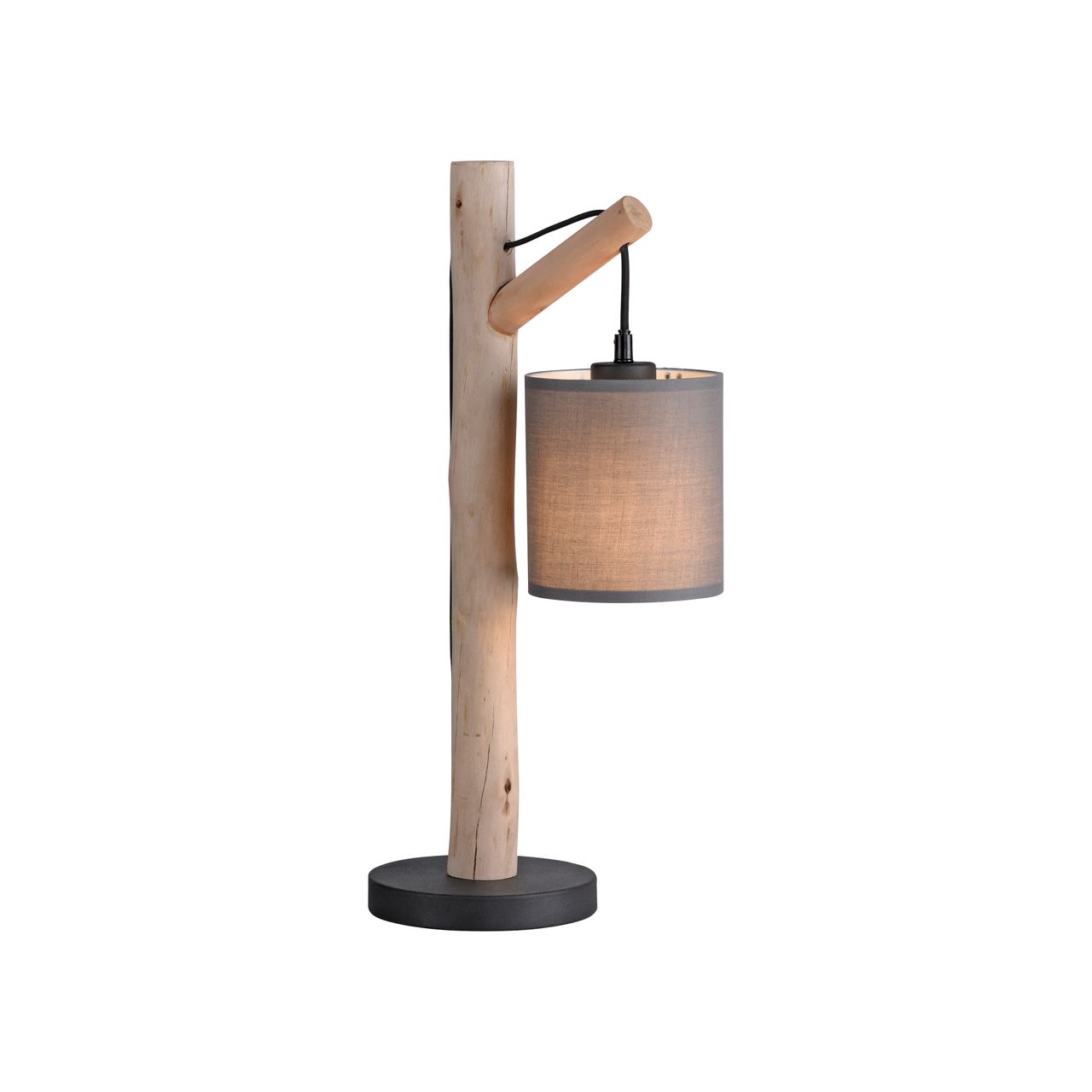 JUST LIGHT Tischleuchte GREEN TRIBU, 1x E27/10,00Watt max., Eukalyptusholz, Taupe