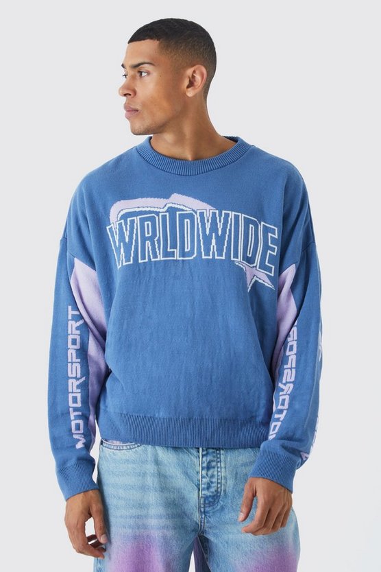 Kastiger Moto-Strickpullover