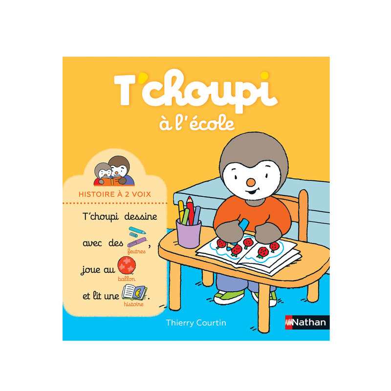 Livre T'choupi à l'école - Nathan Jeunesse