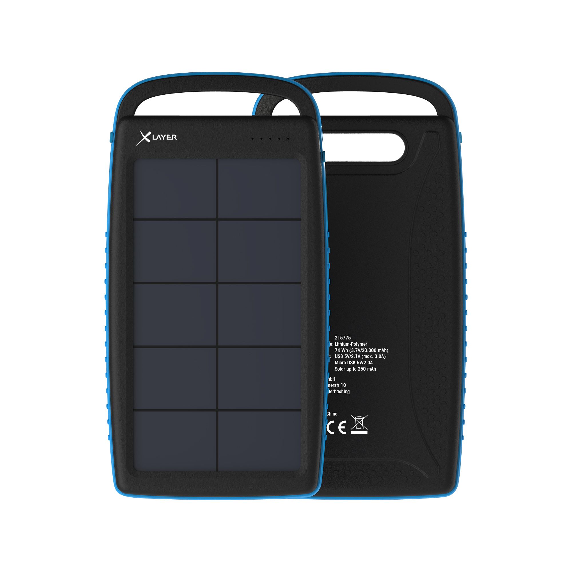 XLayer PLUS Solar 20.000 mAh Powerbank