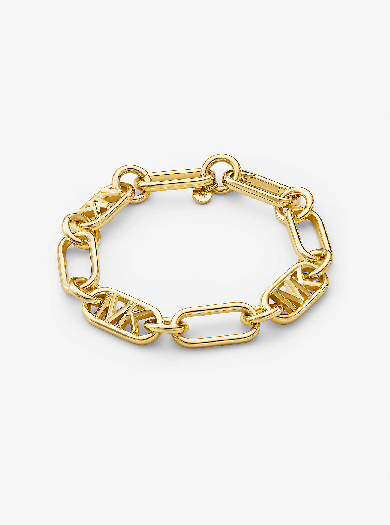 Precious Metal-Plated Brass Chain Link Bracelet - GOLD