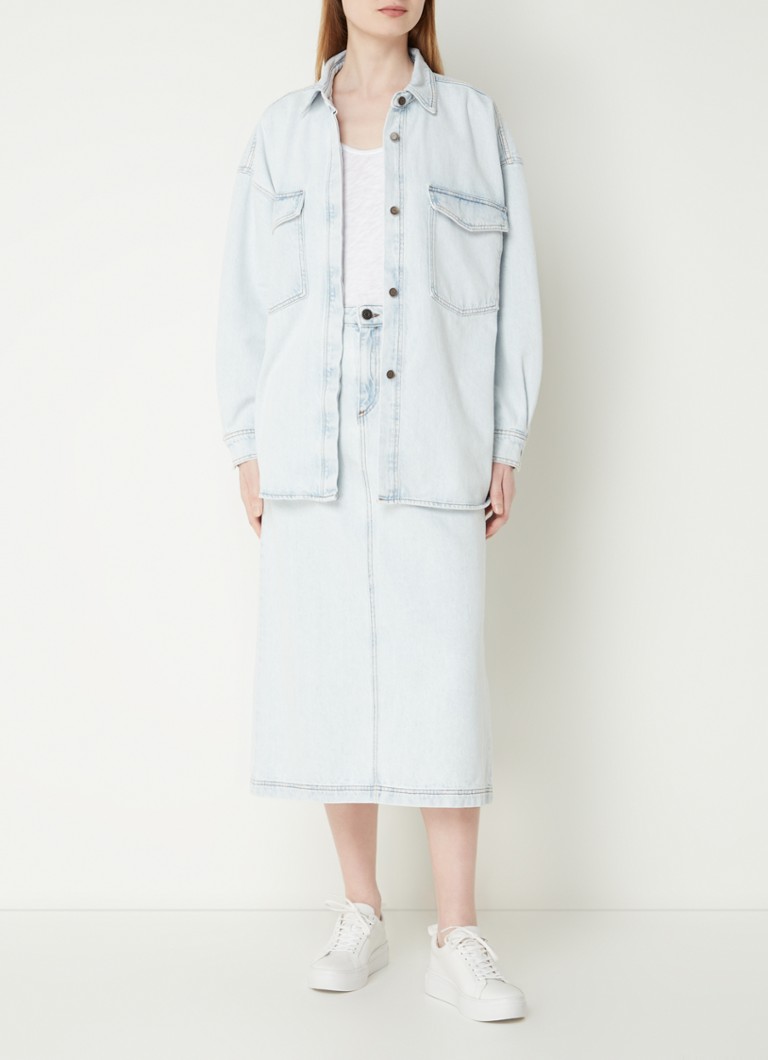 American Vintage  Chemise oversized blouse van denim met borstzakken