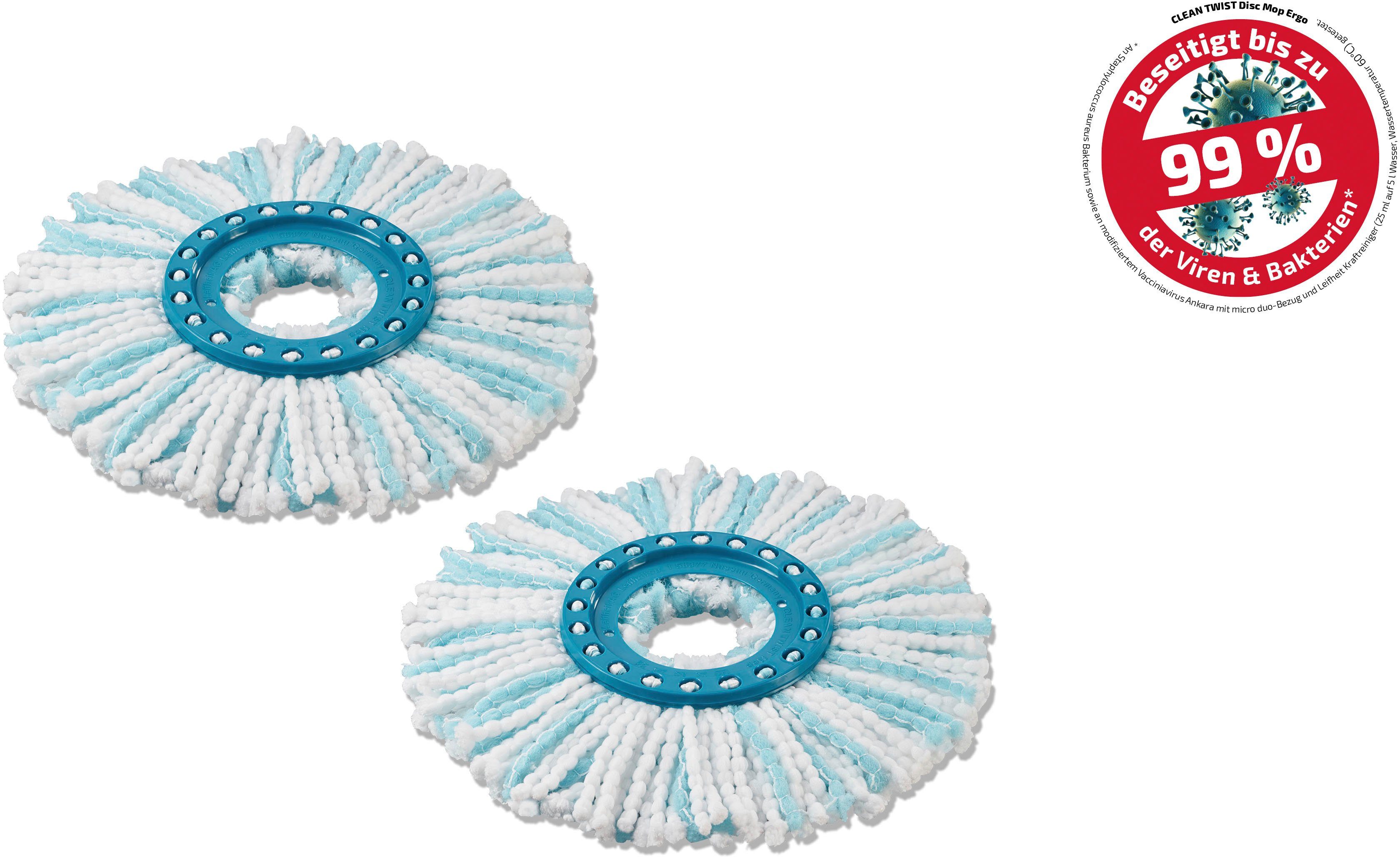 Leifheit Wischbezug (Mikrofaser, 17x21 cm, Set, 2-tlg., 2-Faser-System)