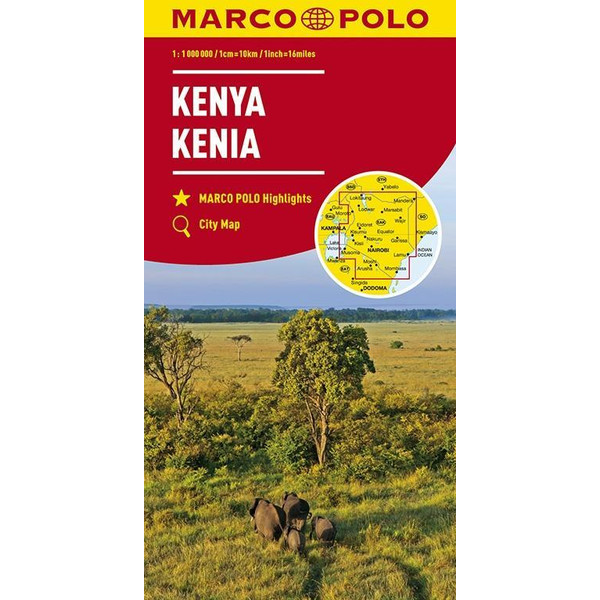 MARCO POLO Länderkarte Kenia 1:1 000 000 - Straßenkarte