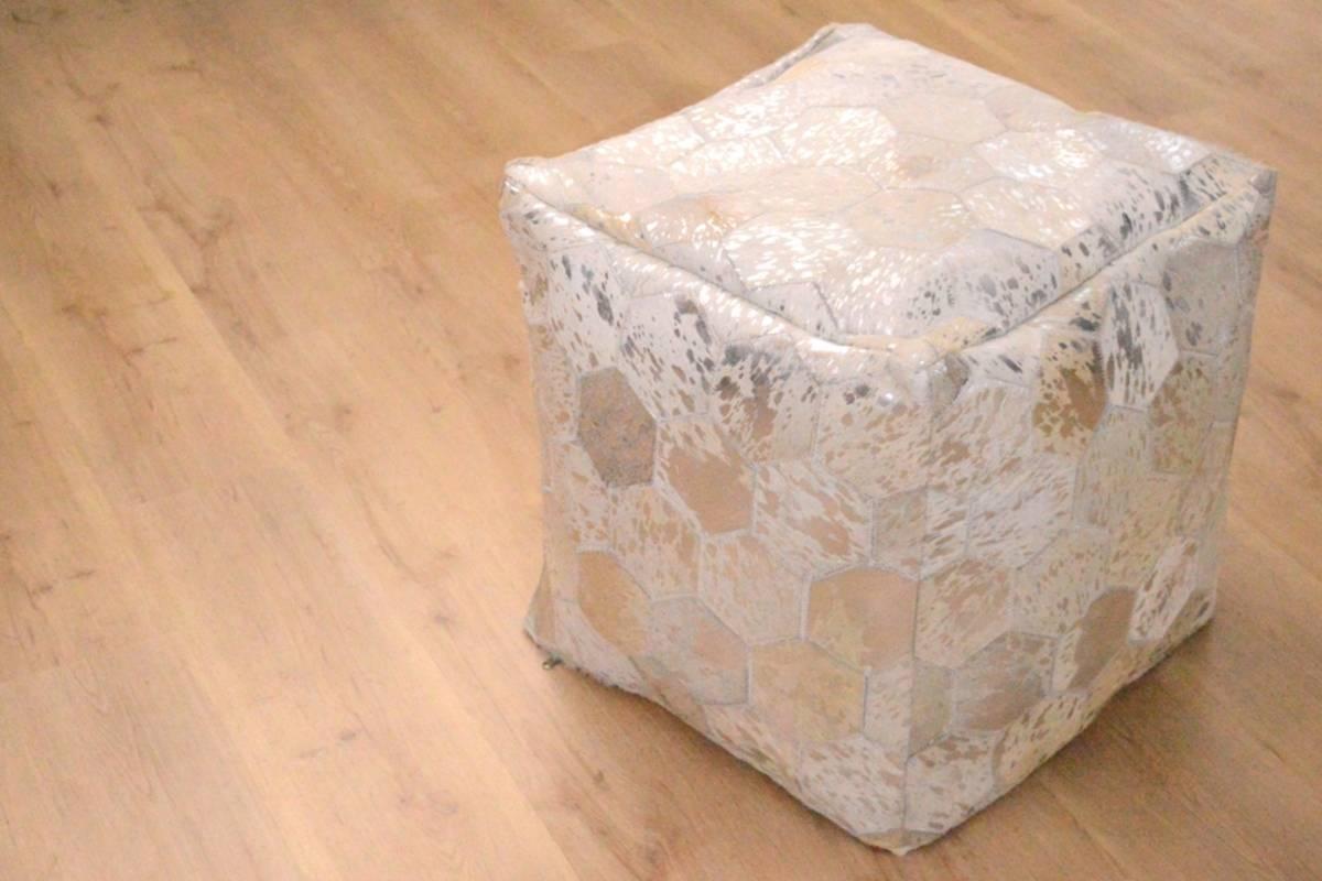 Kayoom Spark Pouf 200 Grau / Silber 45cm x 45cm