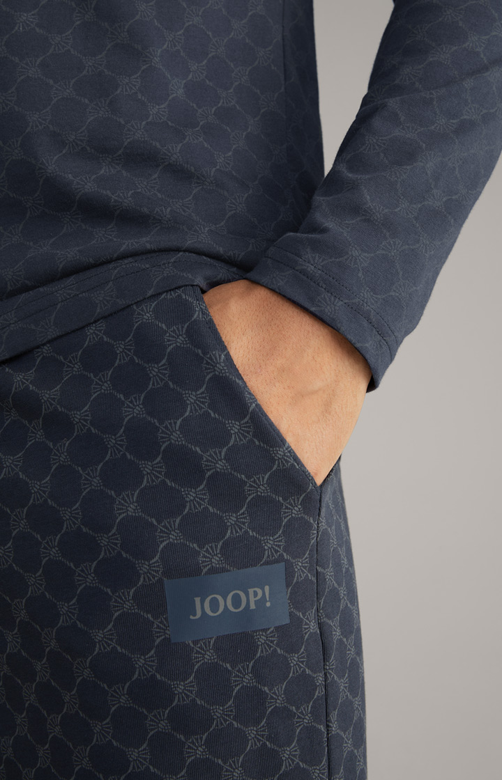 Cornflower Loungewear Longsleeve in Navy gemustert