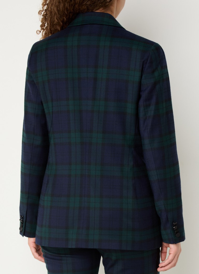 Ralph Lauren double-breasted blazer with check pattern and flap pockets