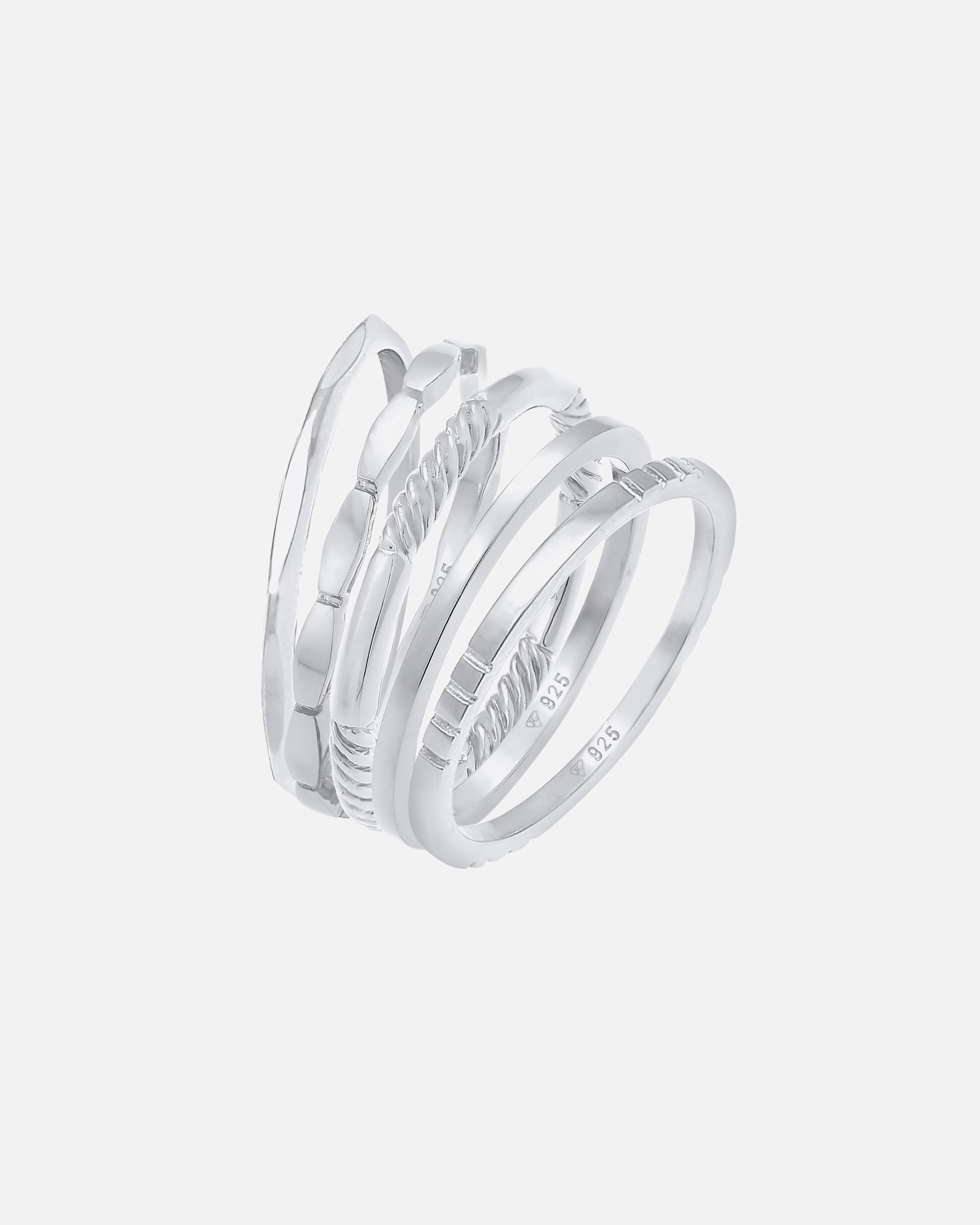 Set di 5 anelli da donna impilabili Elli in argento sterling 925